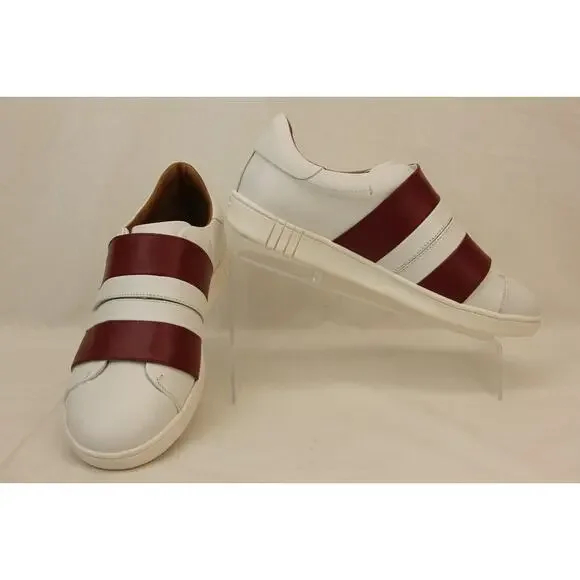 NIB BALLY WILLET WHITE RED LEATHER LOGO SWISS SNEAKERS 12 US 45 ITALY